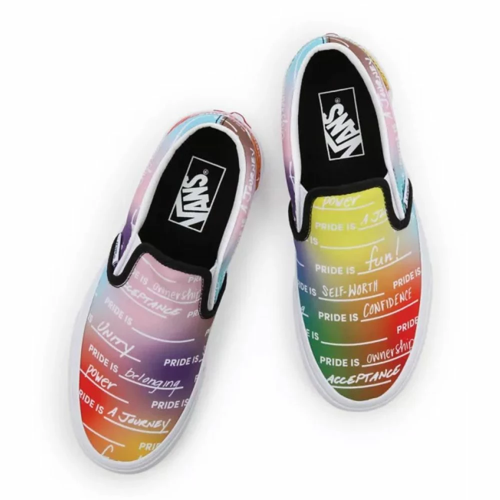 Vans Pride Classic Slip-On In Rainbow/True White - Image 2