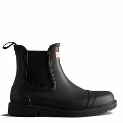 Hunter Women's Commando Chelsea Boots In Black