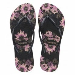 Havaianas Women's Slim Organic Flip Flop In Black/Dark Grey/Rose Gold