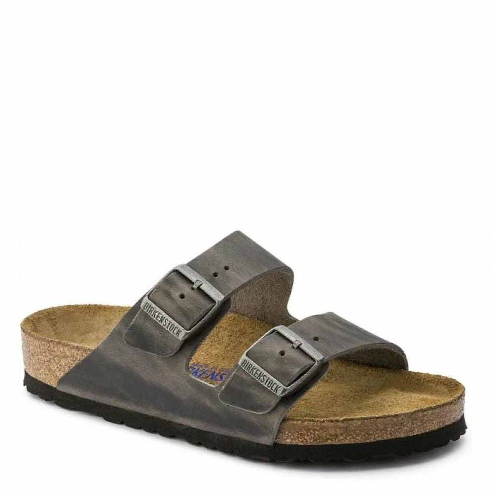 Birkenstock Arizona Softbed Oiled Leather In Iron - Image 2