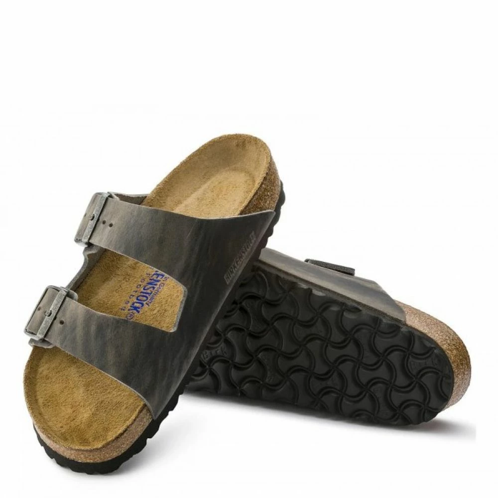 Birkenstock Arizona Softbed Oiled Leather In Iron - Image 3