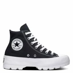 Converse Women's Chuck Taylor All Star Lugged Hi Top In Black/White/Black