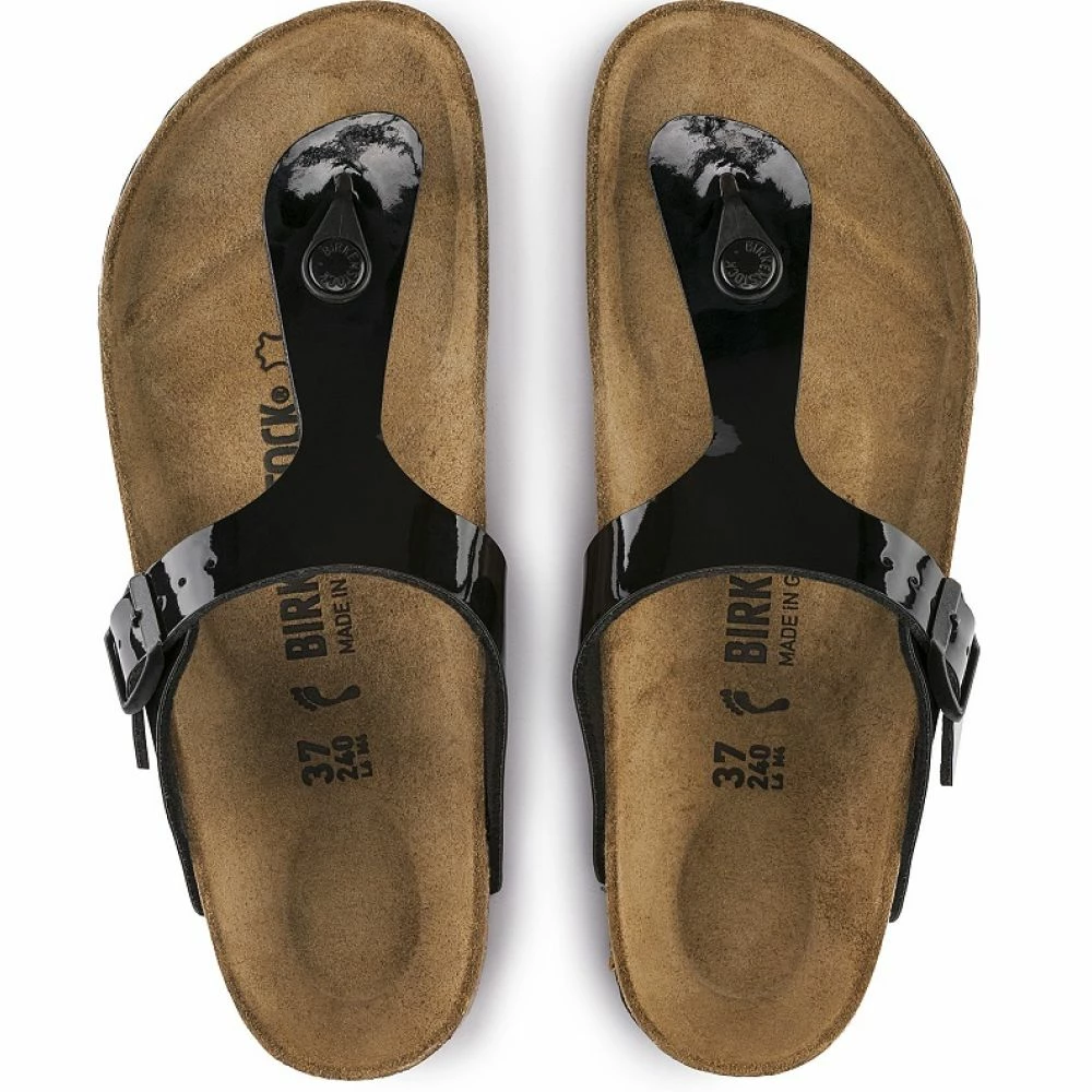 Birkenstock Gizeh Birko-Flor Patent In Black - Image 4