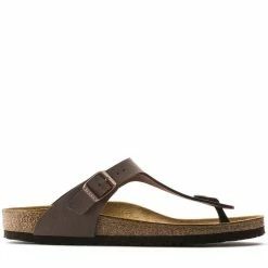 Birkenstock Gizeh Birko-Flor In Nubuck Mocha (Narrow Width)