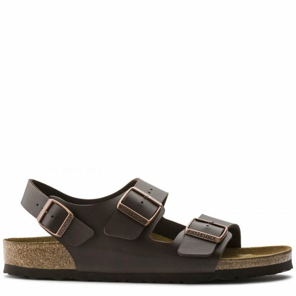 Birkenstock Milano Birko-Flor In Dark Brown