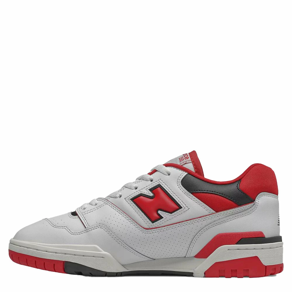 New Balance Men's 550 In White With Team Red - Image 2