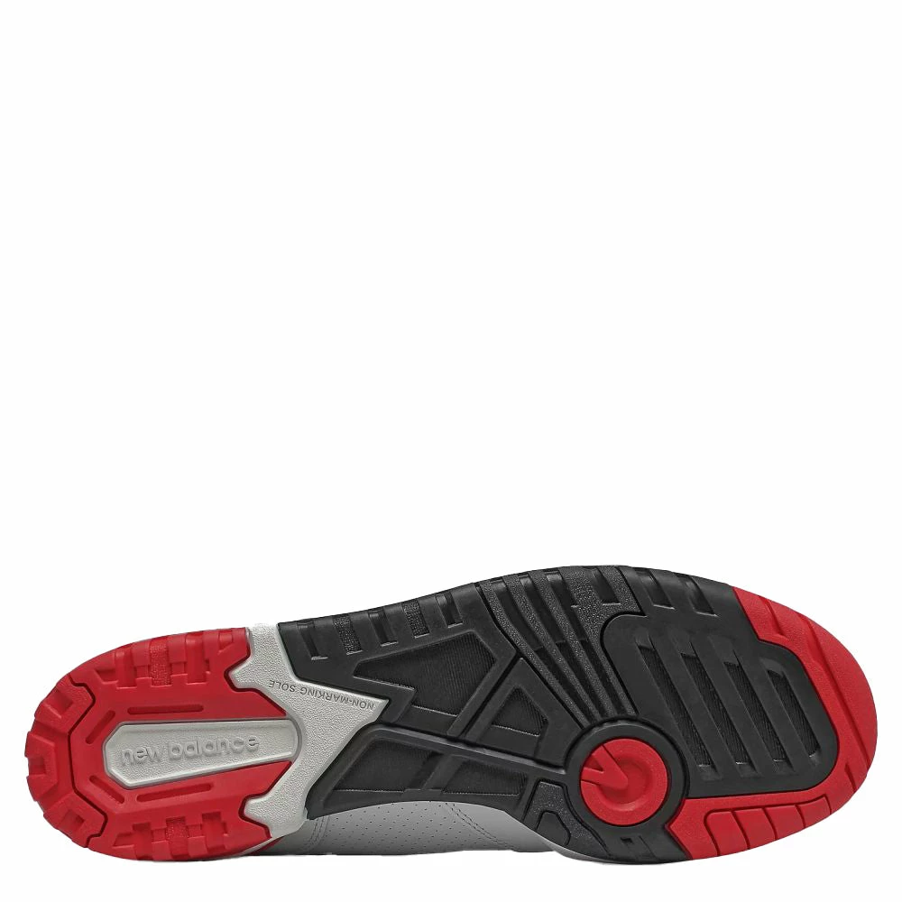 New Balance Men's 550 In White With Team Red - Image 4