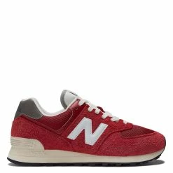 New Balance 574 In Varsity Red With White