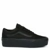 Vans Women's Old Skool Stackform In Suede/Canvas Black/Black